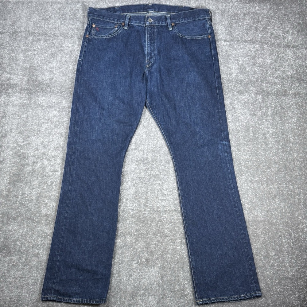 Polo Ralph Lauren Jeans Men's 38x32 Blue Denim Slim Fit Straight 5 Pocket Casual